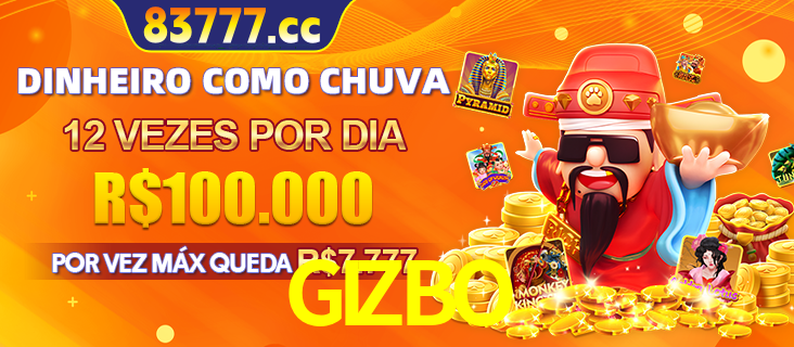 Banner do programa de recompensas Recomende para amigos do GIZBO, detalhando os bônus por convidar amigos, com prêmios que chegam a R$288.888.