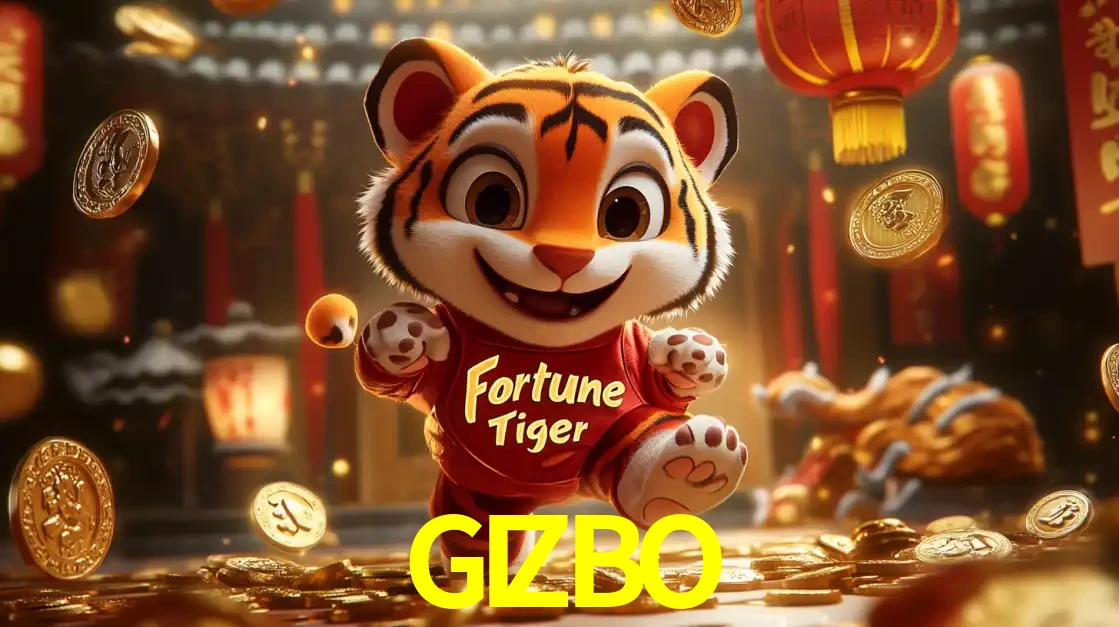 O alegre personagem do Fortune Tiger correndo sobre um caminho de moedas de ouro, simbolizando os grandes prêmios e a diversão do popular jogo de slot do GIZBO.