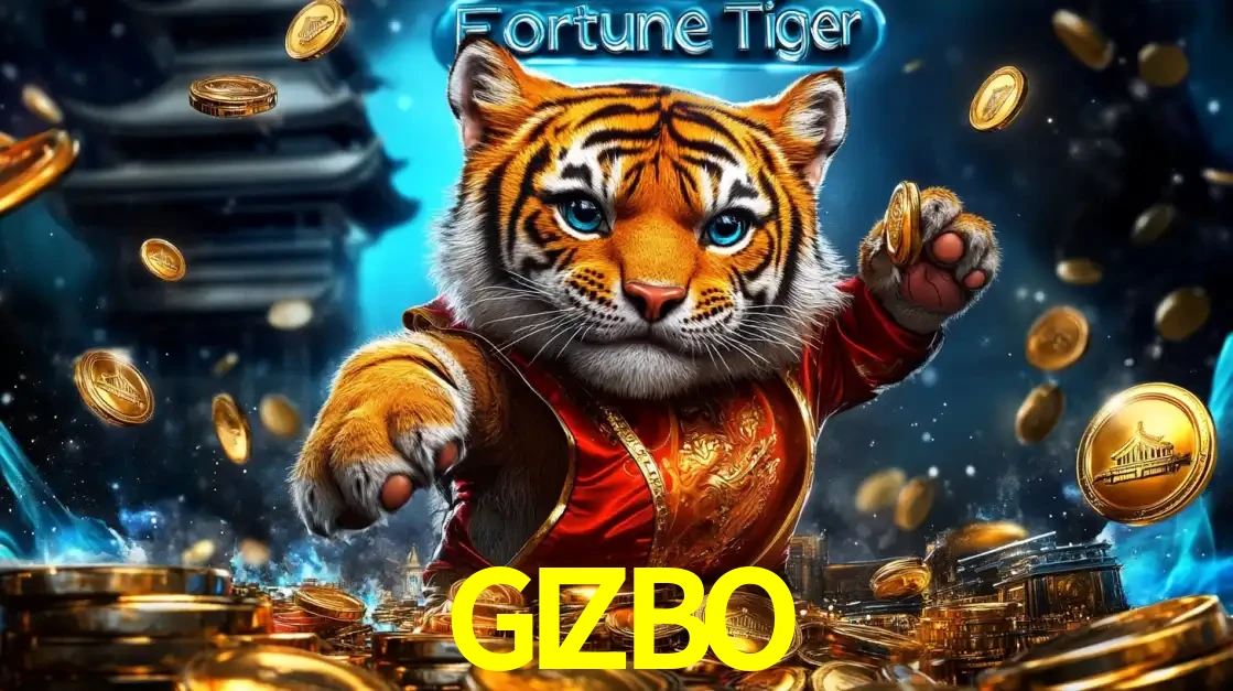 Imagem promocional do jogo de slot Fortune Tiger, com um tigre majestoso em traje tradicional cercado por uma fortuna em moedas de ouro, disponível agora no cassino GIZBO.